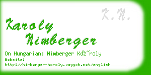 karoly nimberger business card